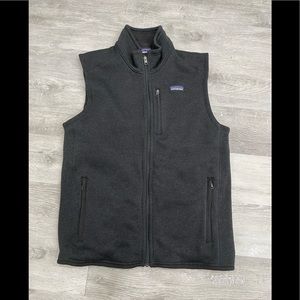 Zip Fleece Vest Charcoalblack Mens 